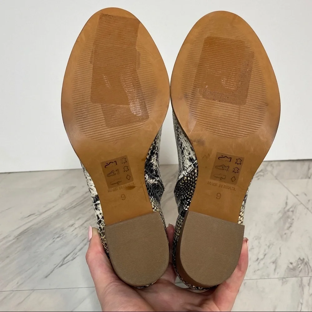 Madewell Rosie Snakeskin Print Heeled Booties 9